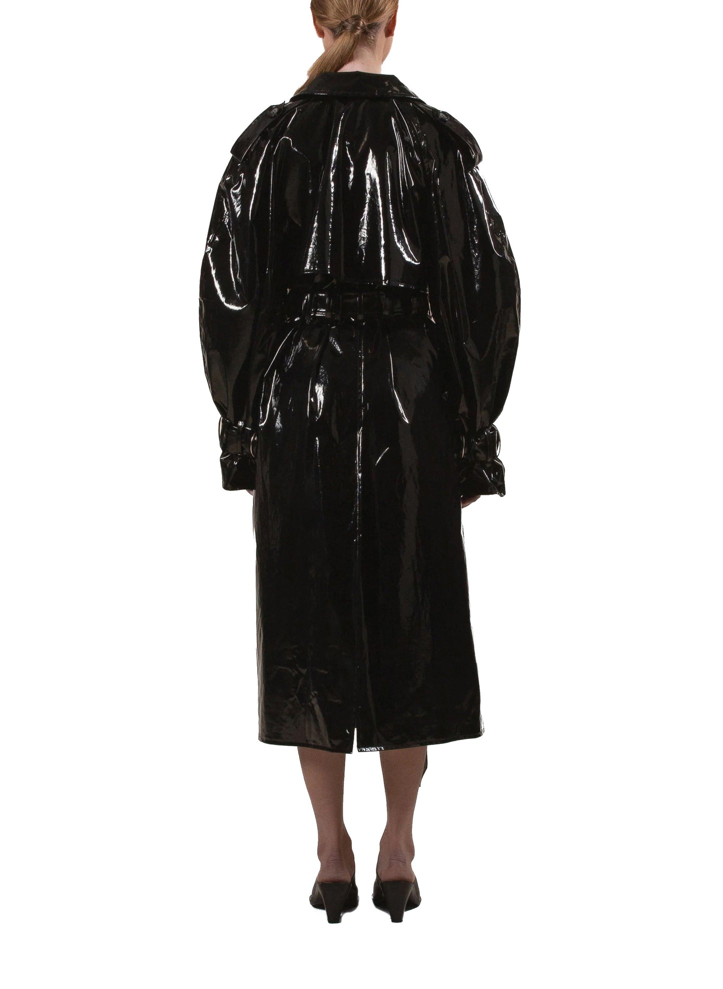 Vinyl Trench Coat Black