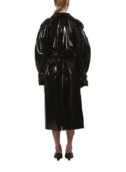 Vinyl Trench Coat Black