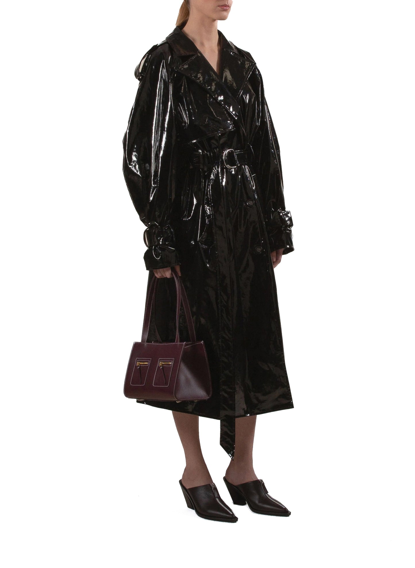 Vinyl Trench Coat Black