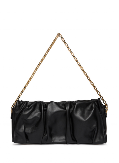 Long Vague Leather with chain Black