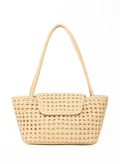 Courrier Tote Woven Leather Butter