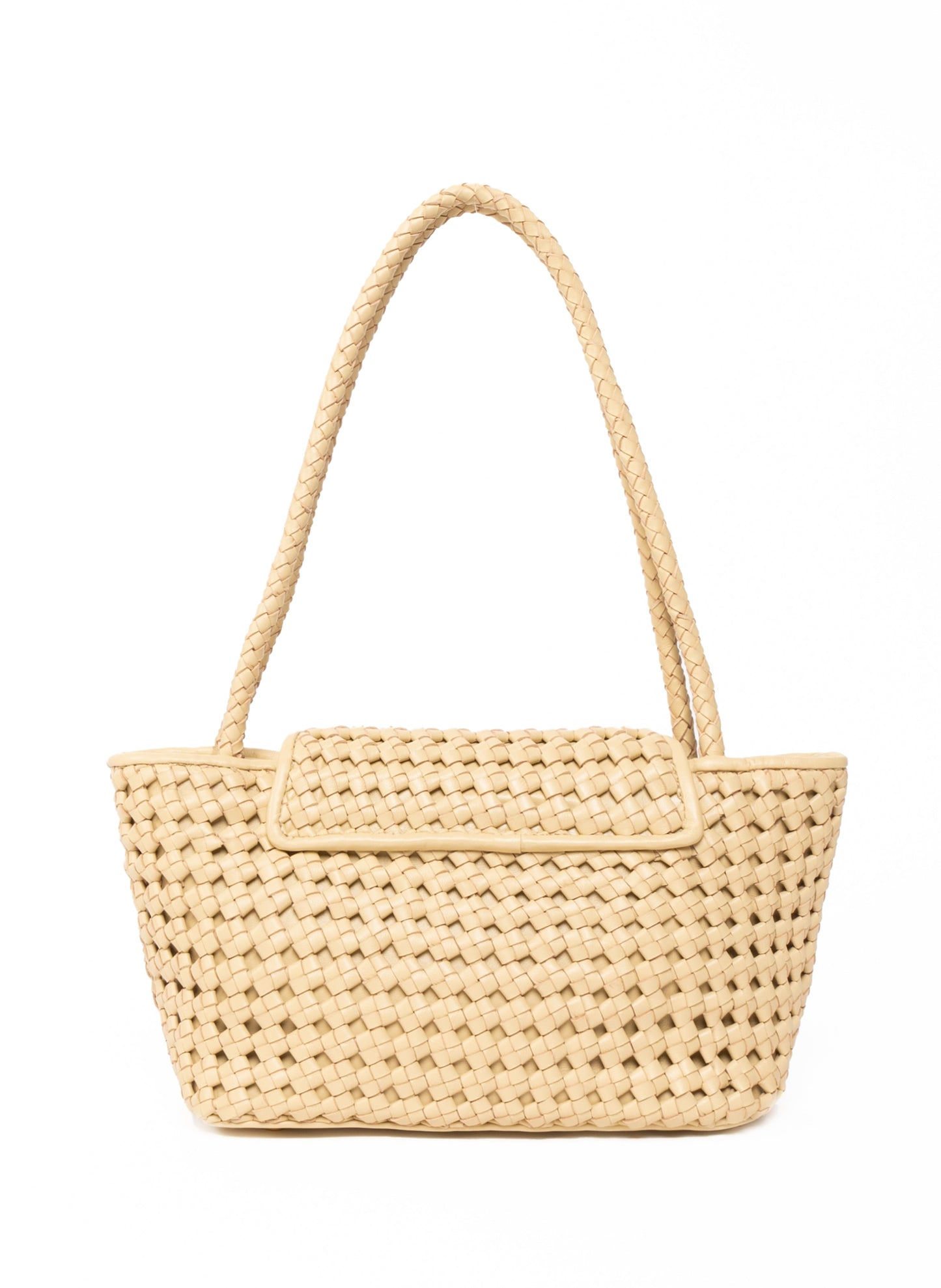 Courrier Tote Woven Leather Butter