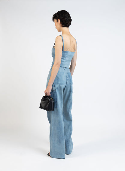 Denim Cargo Trousers/Light Blue