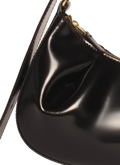 Dimple Moon Small Patent Leather Black