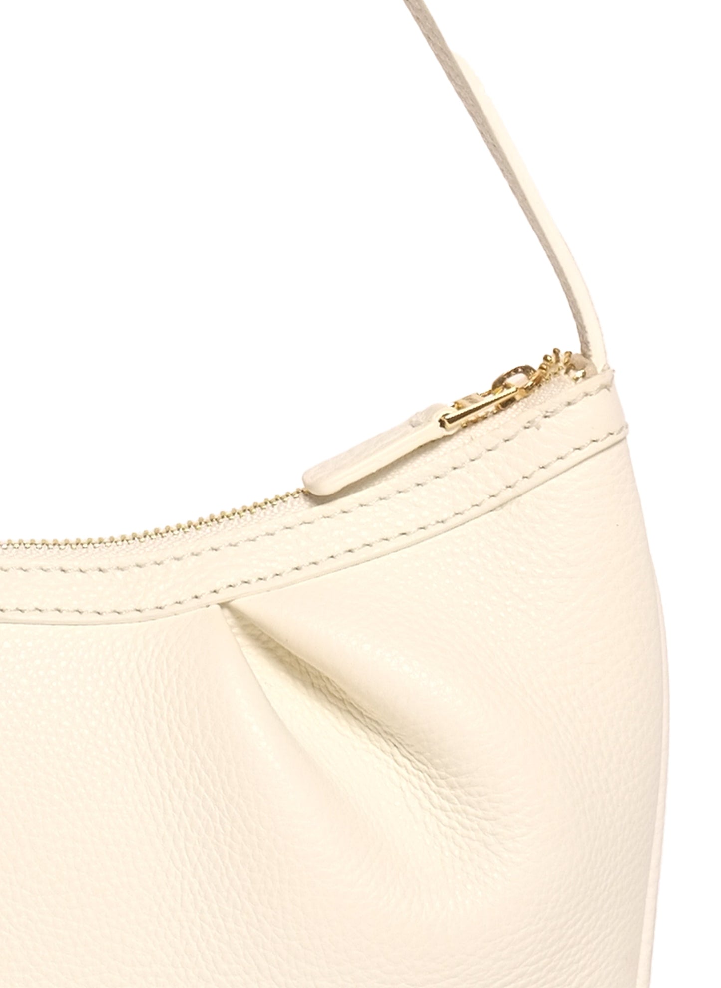 Dimple Pochette Pebbled Leather White