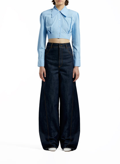 Cropped Shirt Blue