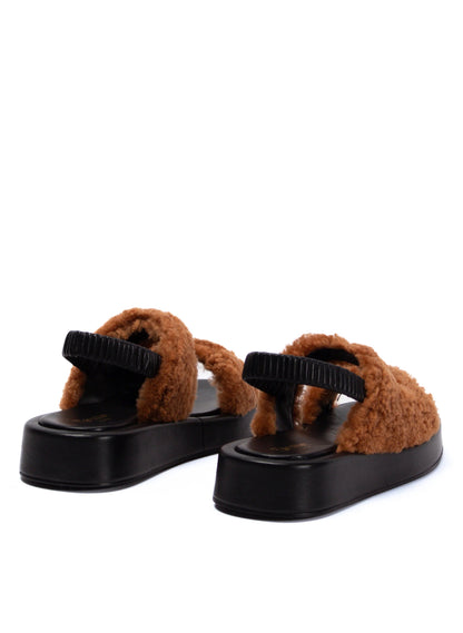 Gemini Shearling Slingback Teddy Caramel