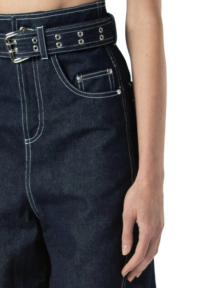 High Waisted Denim Trousers