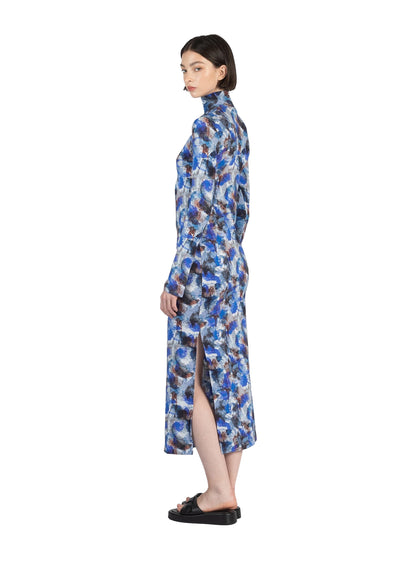 Printed Turtleneck Dress Multicolour