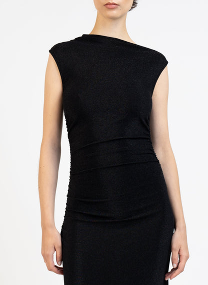 Draped Jersey Dress/Black