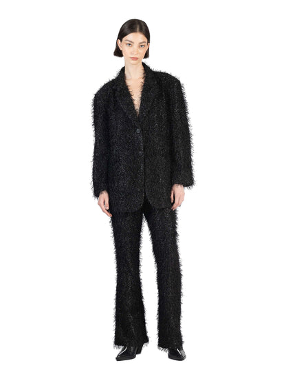 Fluffy Tailored Jacket Black