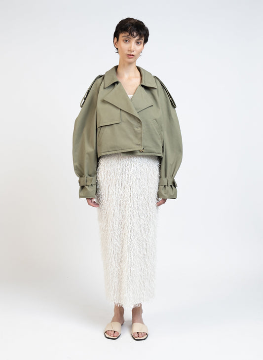 Cropped Trench Coat/Khaki