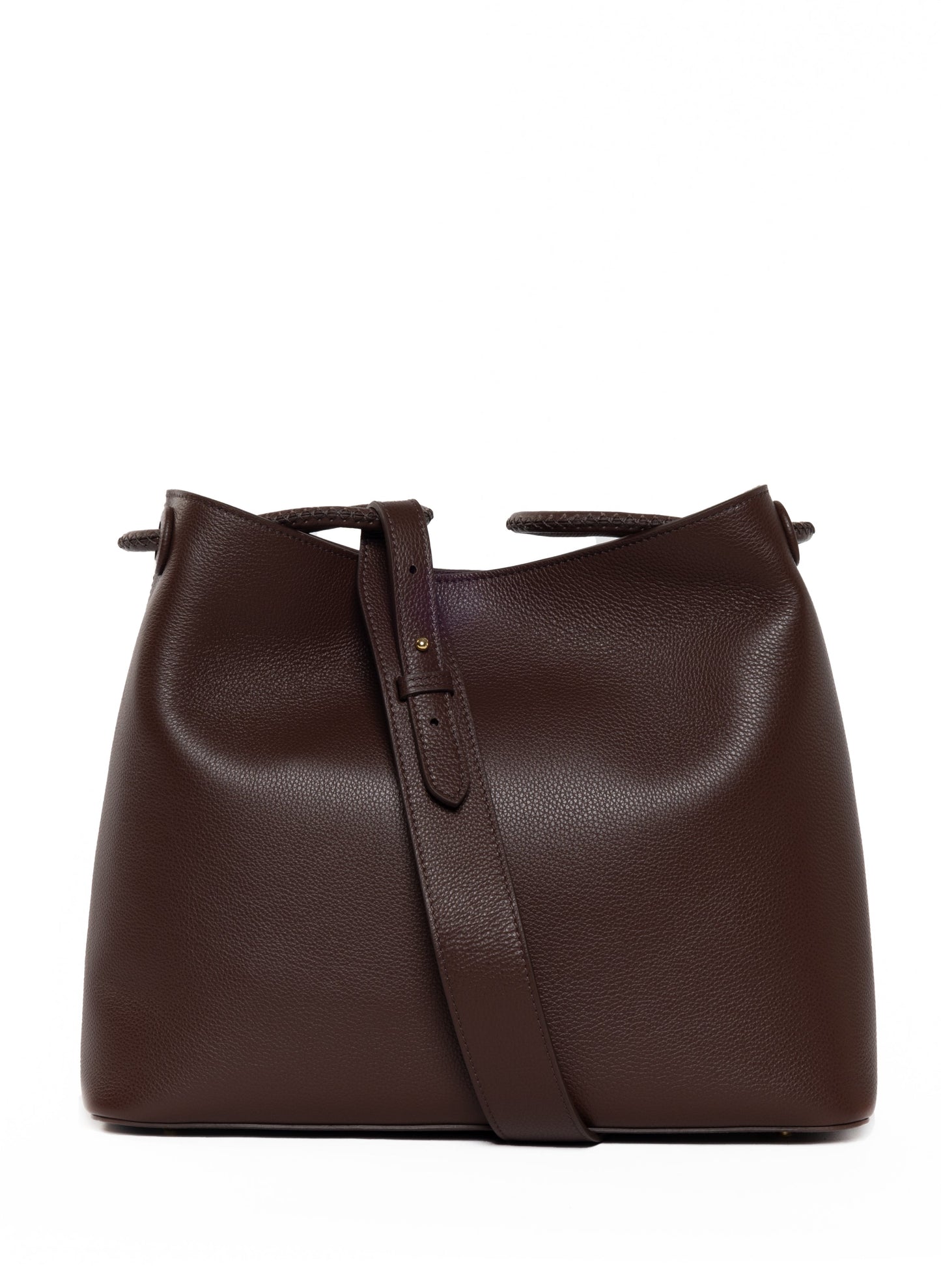 New Vosges Pebbled Leather Dark Brown