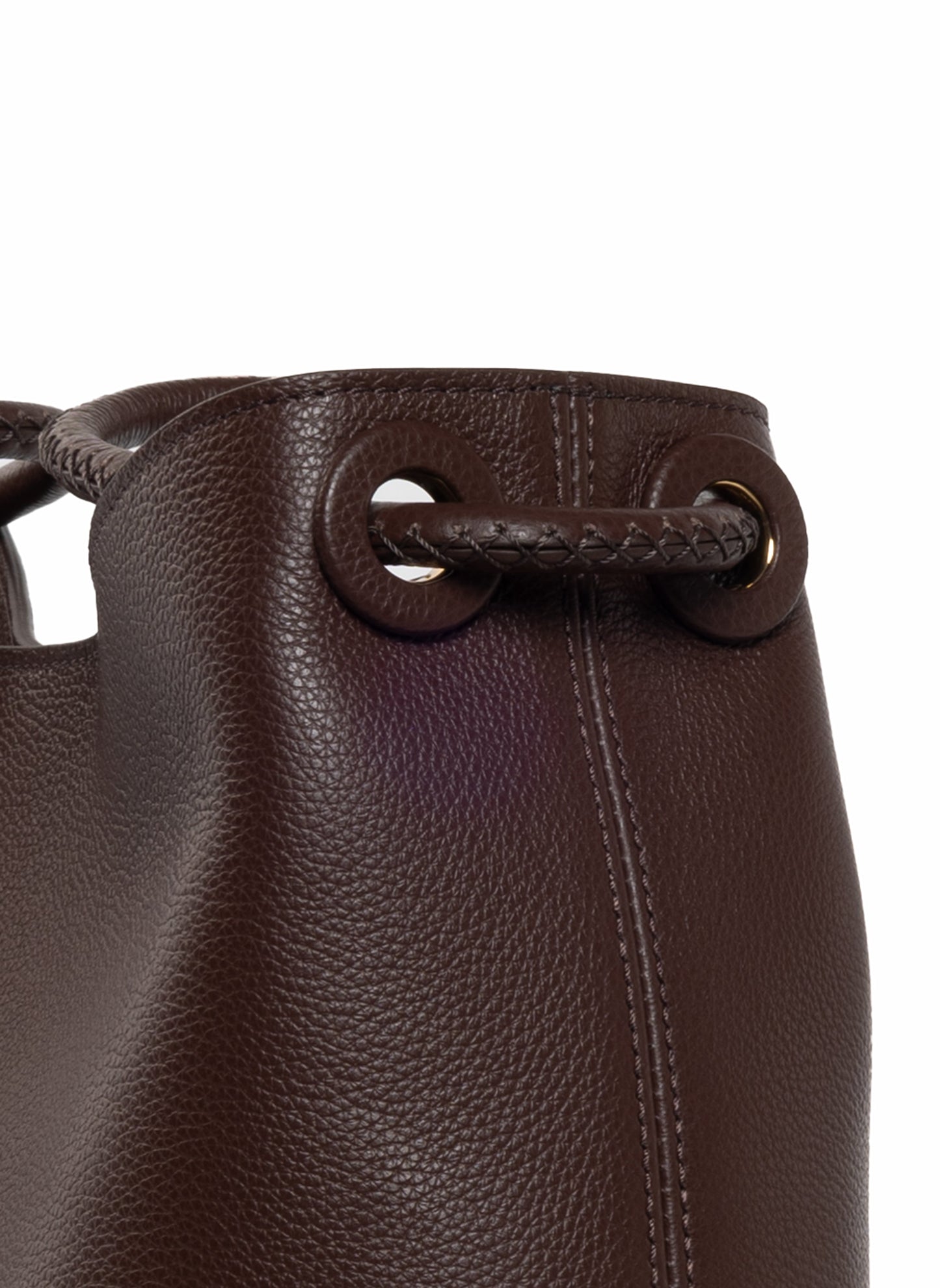 New Vosges Pebbled Leather Dark Brown