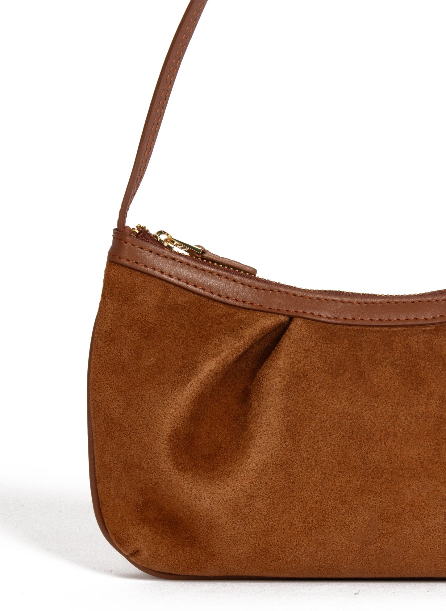 Dimple Pochette Suede Cognac