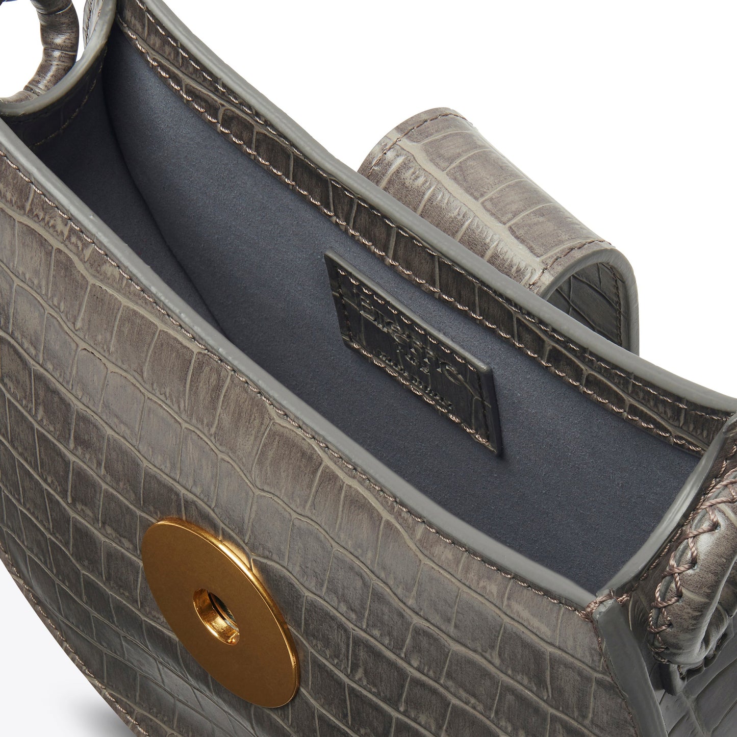 Tambour Croco-Print Embossed Leather Grey