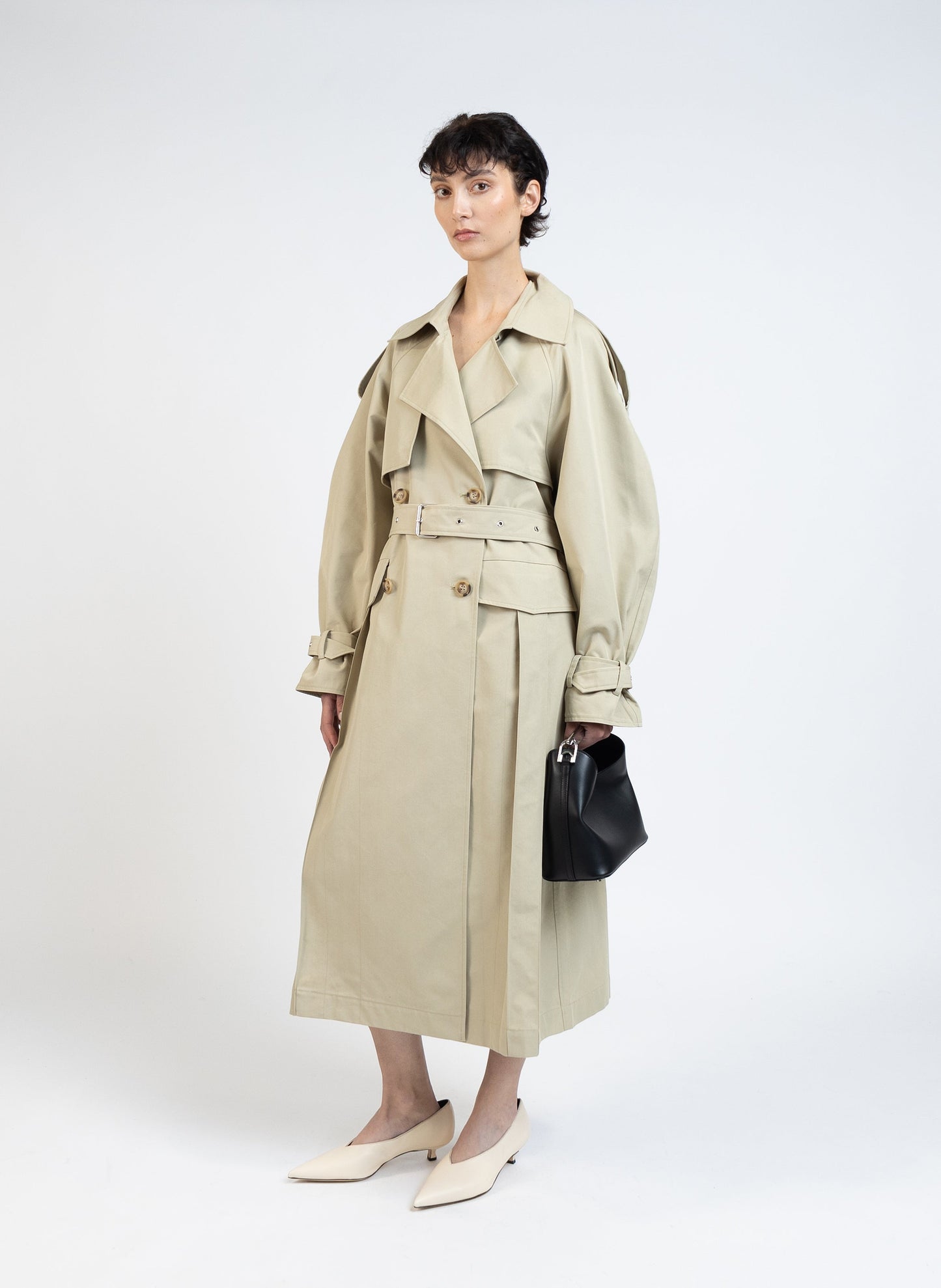 Gabardine Trench Coat/Beige