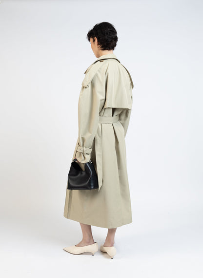 Gabardine Trench Coat/Beige