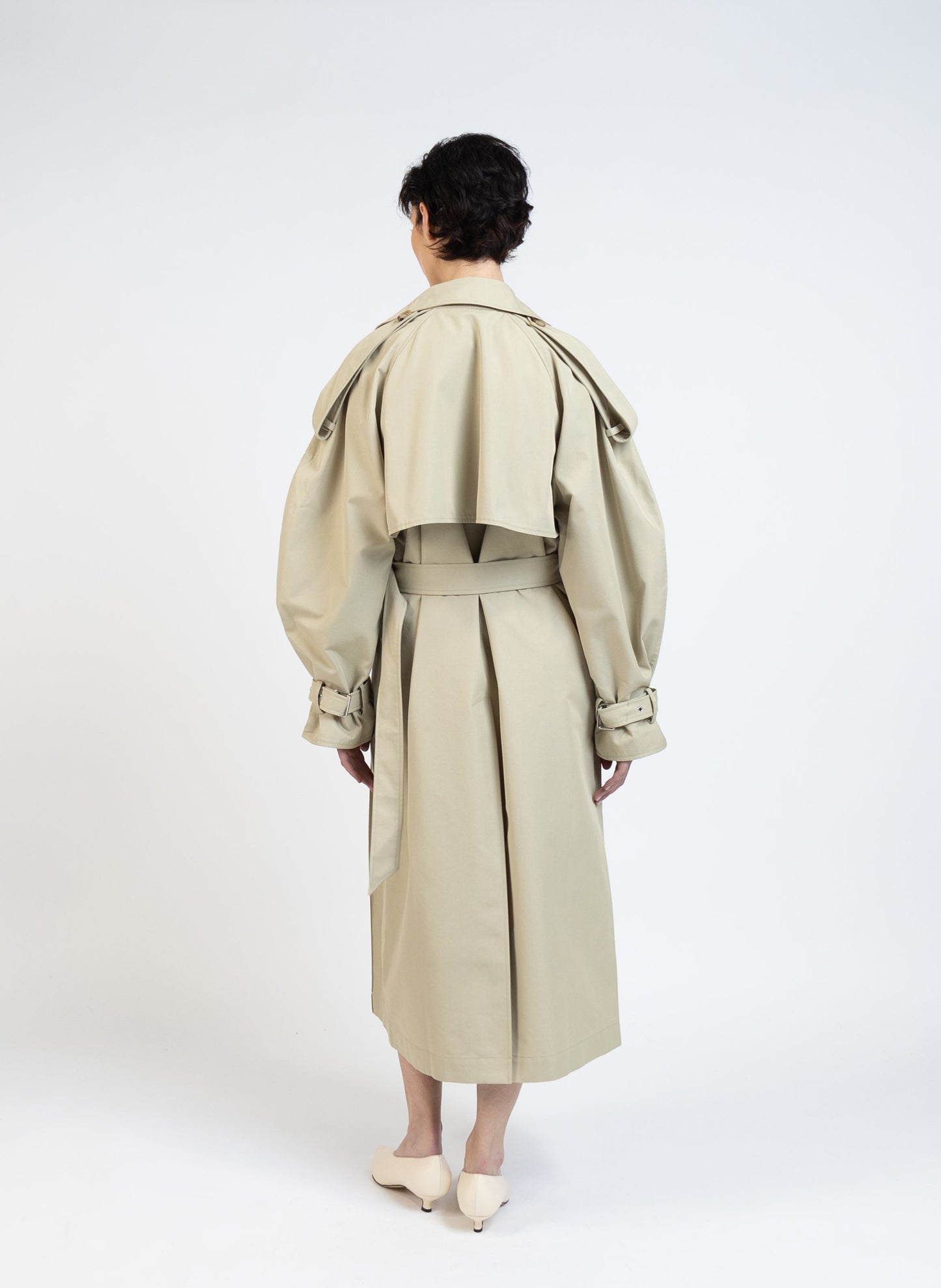 Gabardine Trench Coat/Beige