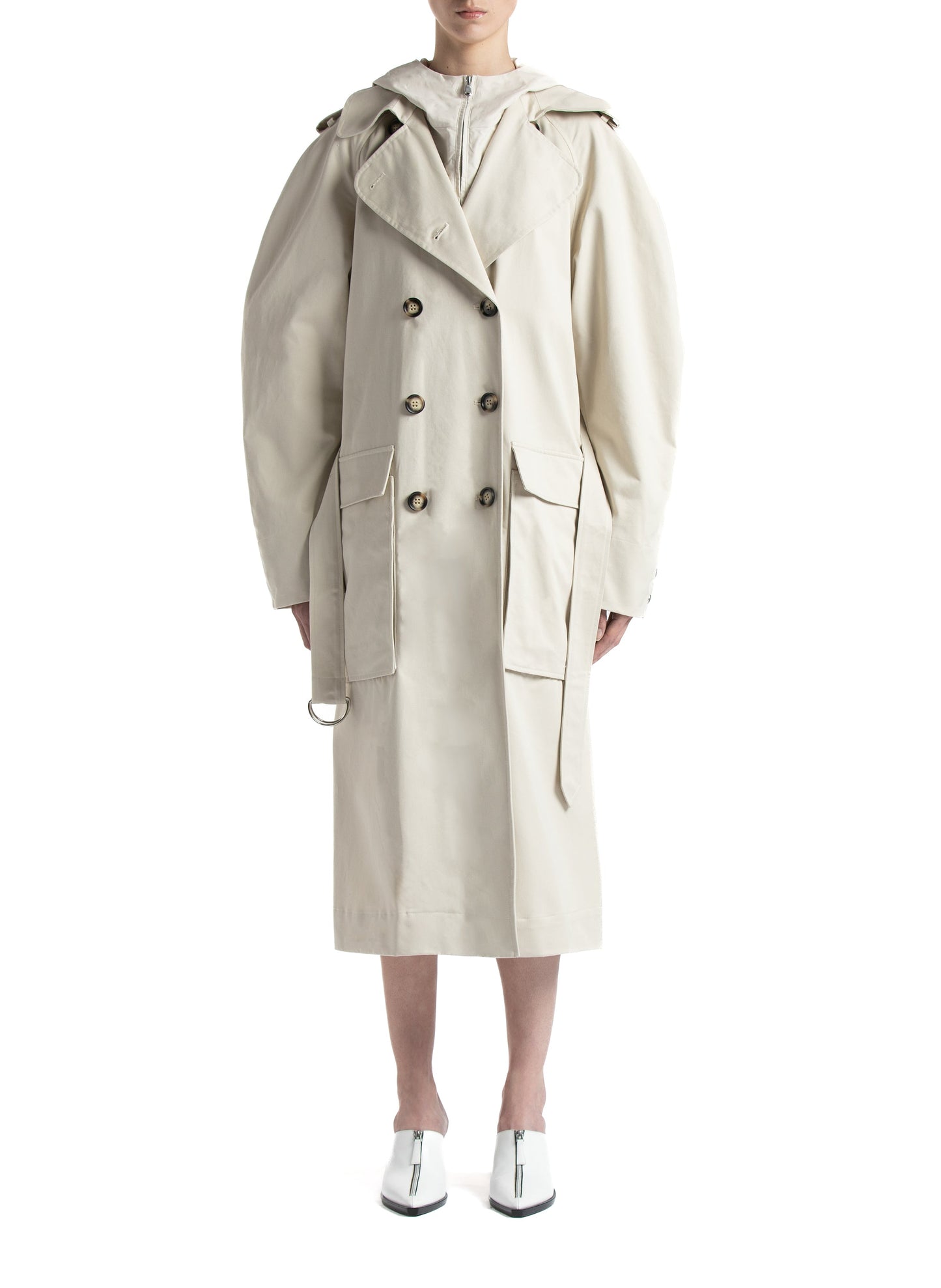 Pocket Trench Coat Gabardine