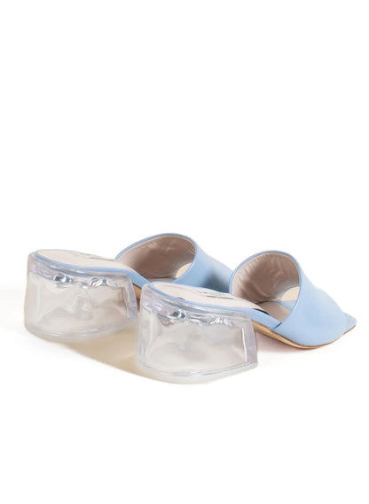 Puffy Mule Plexiglass Baby Blue